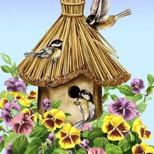 Схема вышивки «пано птицы»