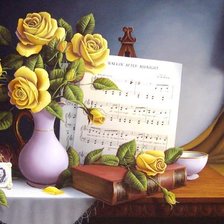 Схема вышивки «натюрморт с розами»