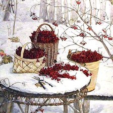 Схема вышивки «зимняя ягода»