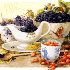 Схема вышивки «натюрморт с ягодами»