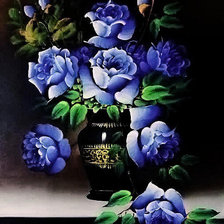 Схема вышивки «голубые розы»