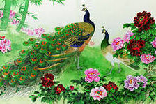 Схема вышивки «павлины»