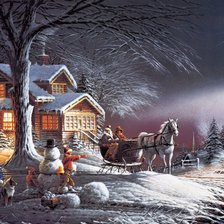 Схема вышивки «зимний вечер»