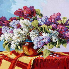 Схема вышивки «сирень»