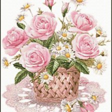 Схема вышивки «корзинка с цветами»