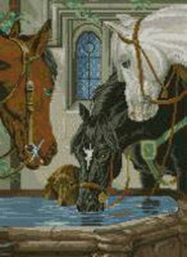 водопой - лошади - предпросмотр