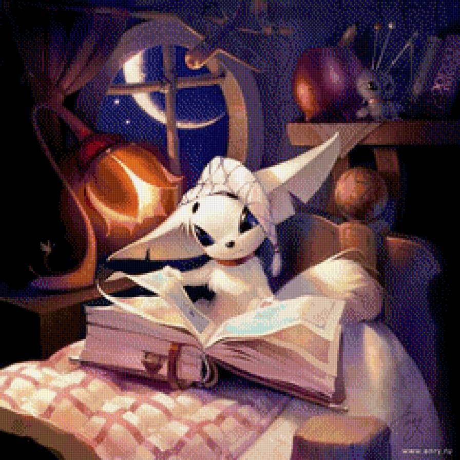 Перед сном - зверек, ночь, книга - предпросмотр