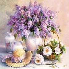 Схема вышивки «натюрморт с серенью»