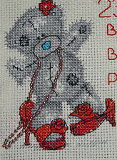 Схема вышивки «тедди с бусами»