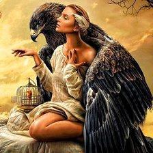 Схема вышивки «девушка орел»