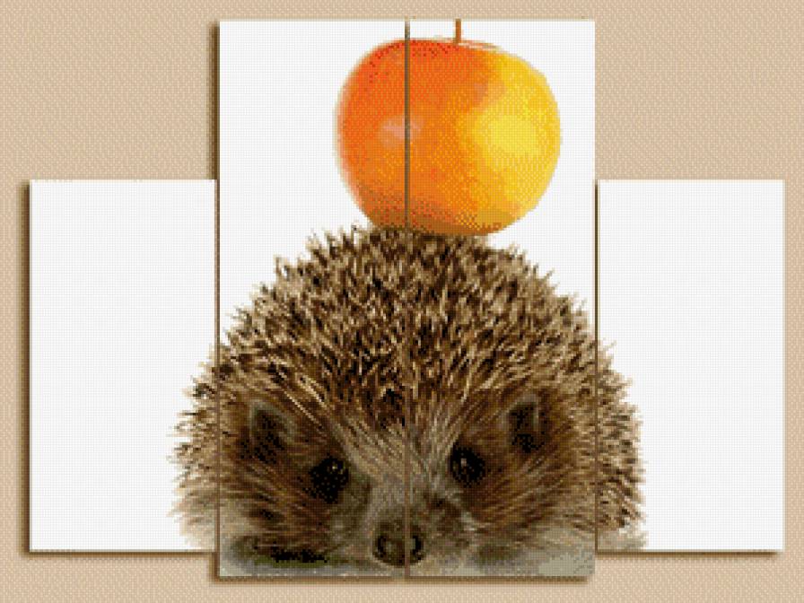 №563623 - яблоко, ежик, триптих - предпросмотр