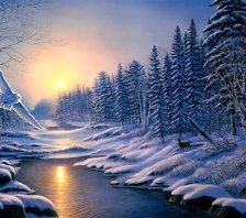 Полет над зимней речкой