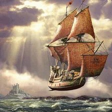 Схема вышивки «воздушный парусник»