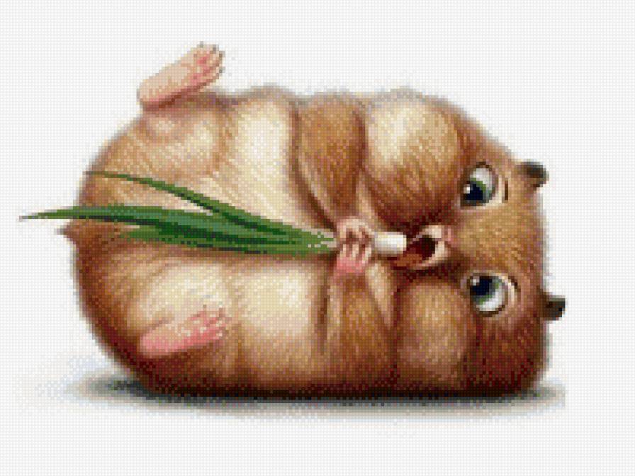 Хомячок - животные, схемы, хомяк, вышивка - предпросмотр