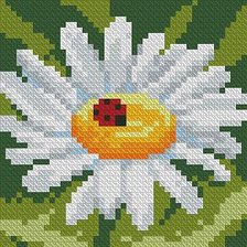 Схема вышивки «подушка с ромашкой»