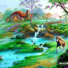 Схема вышивки «Красивый пейзаж»