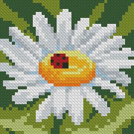 ромашка с букашкой - подушка, букашка, ромашка - оригинал