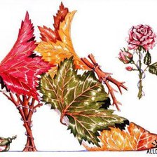 Схема вышивки «цветочная туфелька»