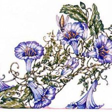 Схема вышивки «цветочная туфелька»