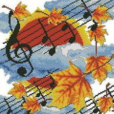 Схема вышивки «подушка осень»