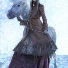 Схема вышивки «Девушка с лошадью»