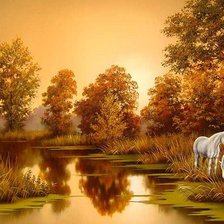 Схема вышивки «Кони»