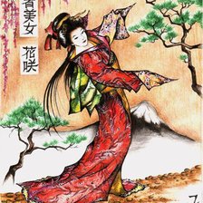 Схема вышивки «гейша»