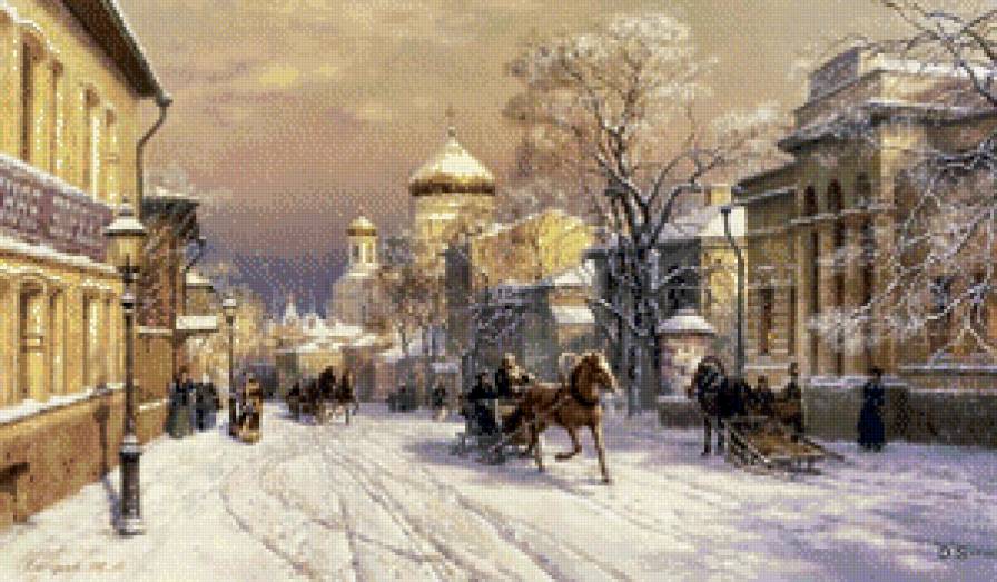 михаил сатаров 40 зима в городе - природа, снег, лес, пейзаж, михаил сатаров, город, картина, зима - предпросмотр