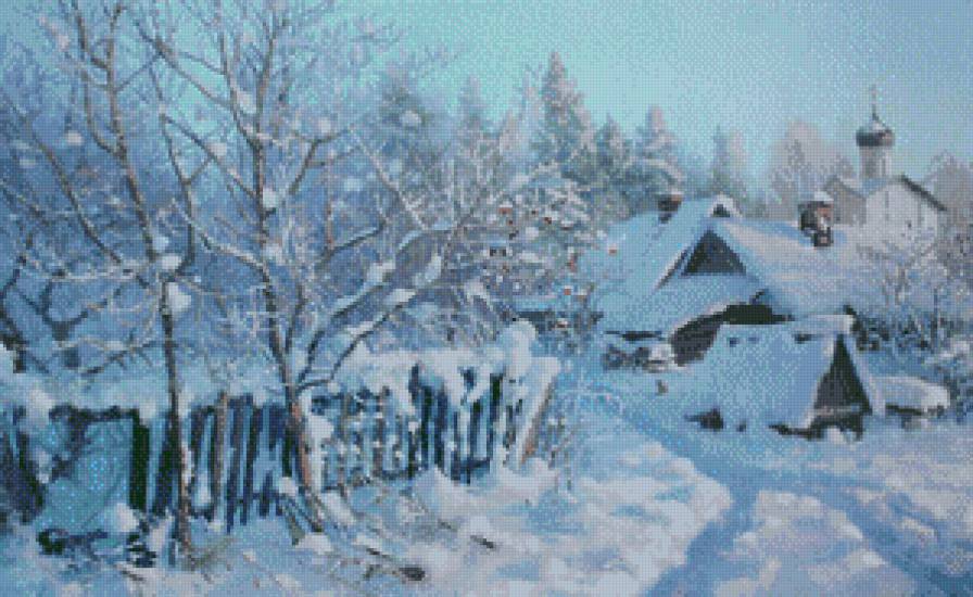 михаил сатаров 49 зимний закат - михаил сатаров, горы, природа, снег, лес, пейзаж, картина, зима - предпросмотр