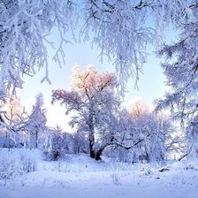 Схема вышивки «зимнее утро»