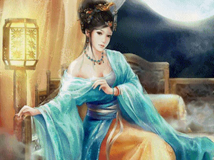 японочка - женщина, девушка, женщины, картина, картины, красота женщины - предпросмотр