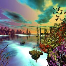 Схема вышивки «фантастический пейзаж»