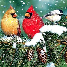 Схема вышивки «на заснеженной ветке»