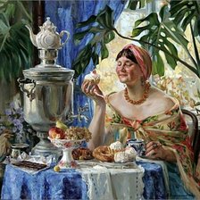 Схема вышивки «У самовара»