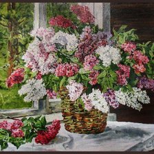 Схема вышивки «сирень»