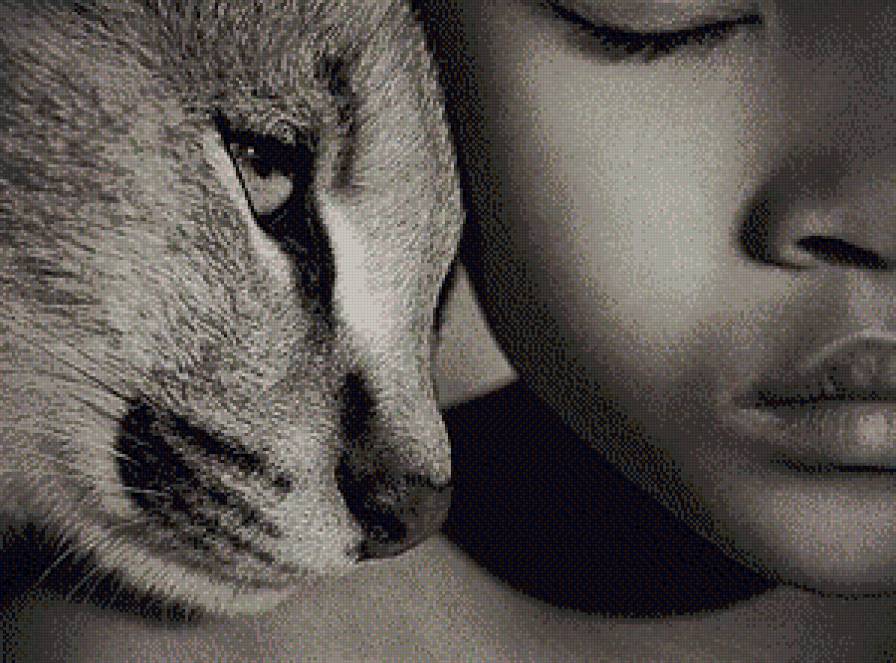 нас двое монохром - чорнобелое, животные, мальчик, монохром, дети, кот - предпросмотр