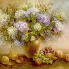 натюрморт с гортензией