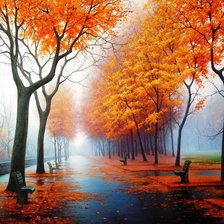 Схема вышивки «осень туманная»