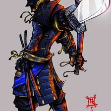 Схема вышивки «Японский воин»