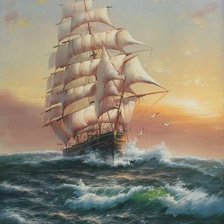 Схема вышивки «Парусник»