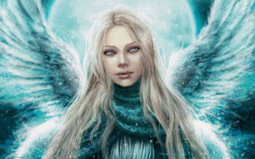 Ледяной ангел - картина, красота, фентази, лед, ангел - предпросмотр