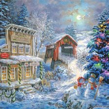 Схема вышивки «ники боэм 5 рождество снеговики»