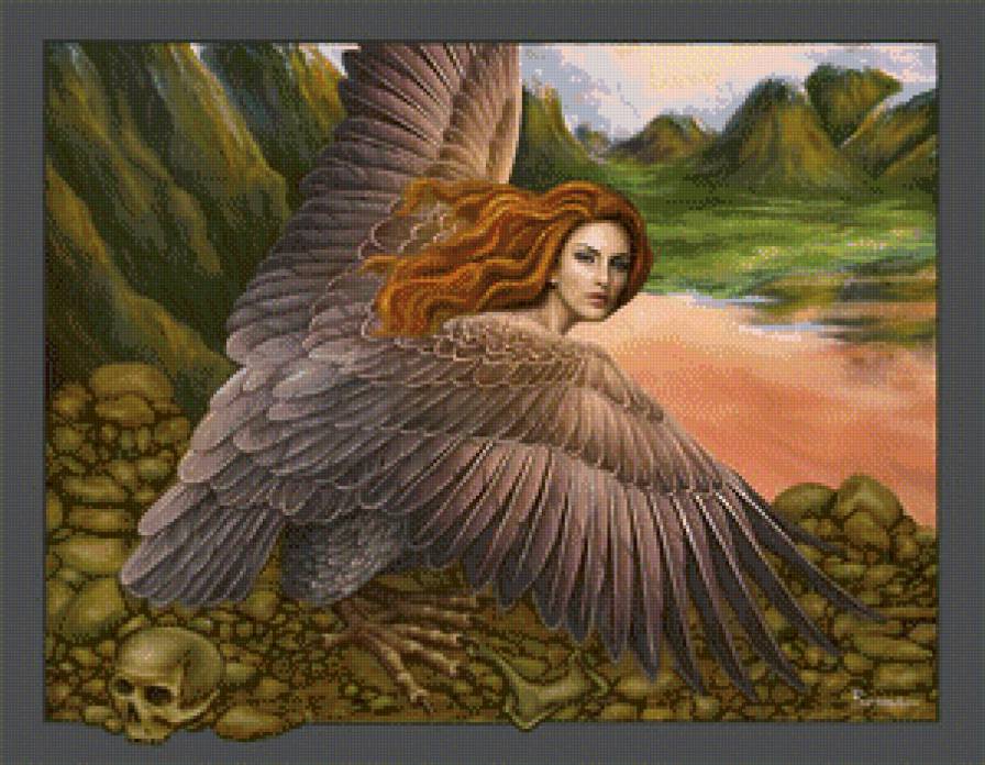 Птица Гамаюн - девушка, фэнтези - предпросмотр