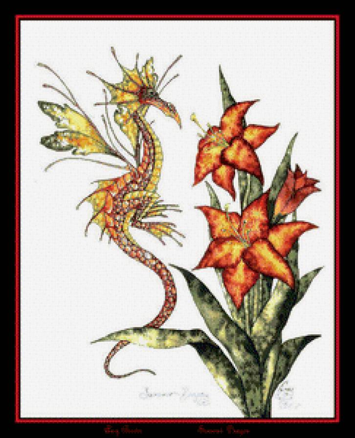 Цветочный дракон - природа, сказки, фэнтези - предпросмотр