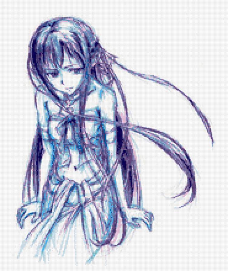 Асуна - аниме, силует, девушка, мастера меча - предпросмотр