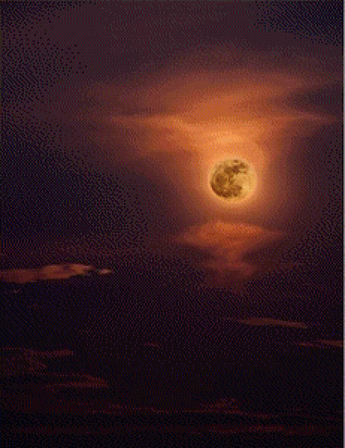 Медовая капля - луна, свет, небо - предпросмотр