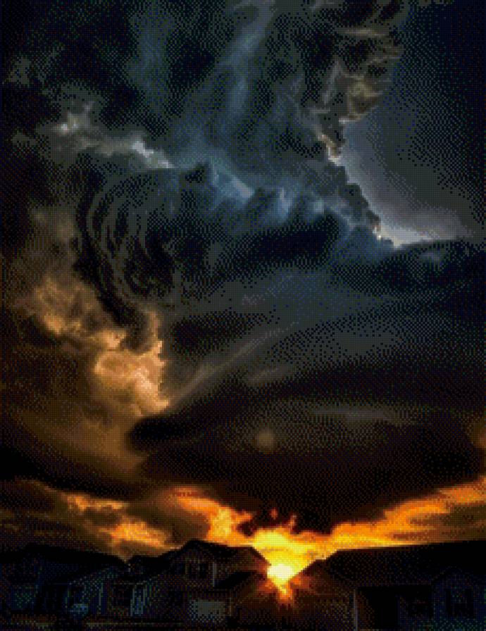 Стихия - рассвет, облака - предпросмотр