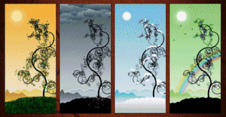 цветы - триптих, полиптих - предпросмотр