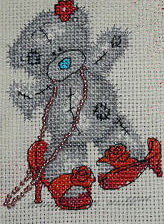 Схема вышивки «тедди с бусами»