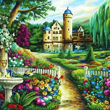 Схема вышивки «Летний замок»